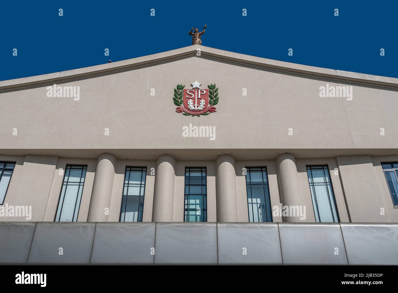 Sao Paulo, Brazil - Apr 25, 2019:  Bandeirantes Palace Facade - Sao Paulo State seat of government - Sao Paulo, Brazil Stock Photo