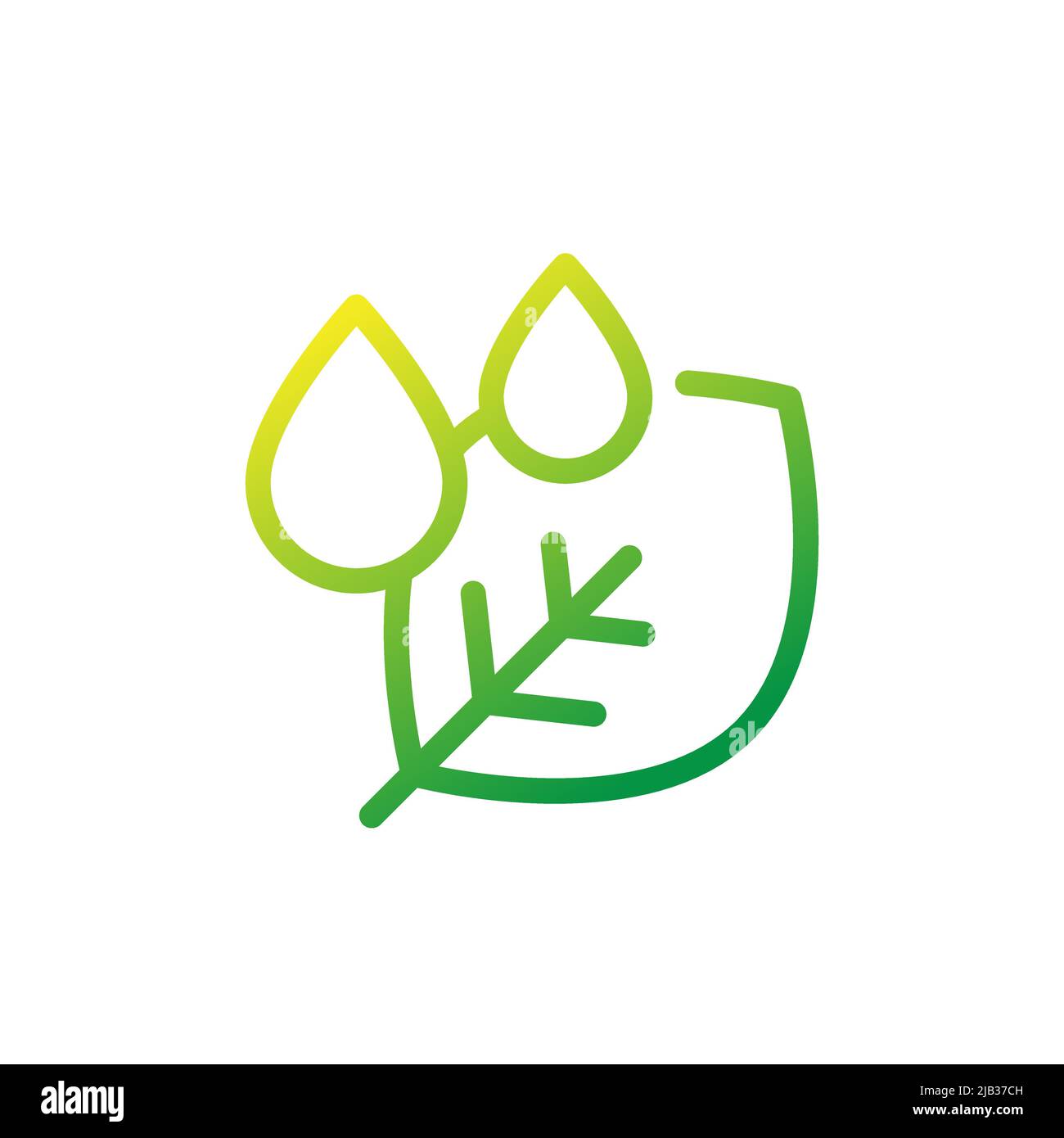 Drops and leaf line icon, vector Stock Vector Image & Art - Alamy