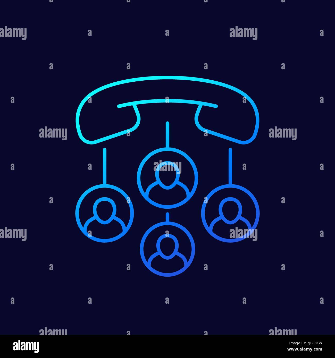 Voip telephony, calls line vector icon Stock Vector