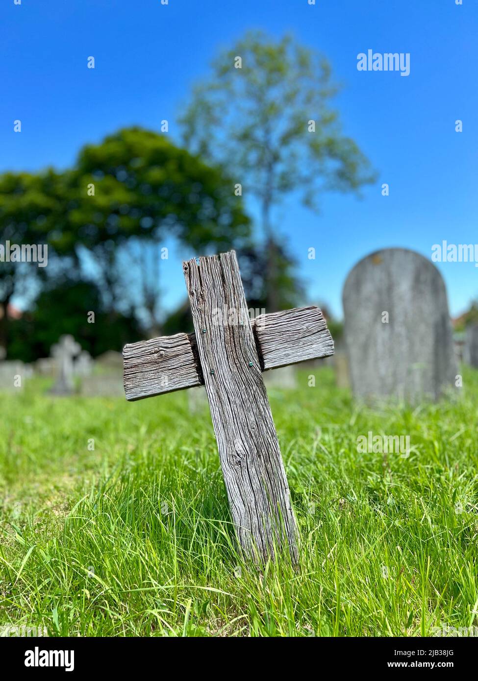 Wooden Unmarked Graves Stock Photo Alamy