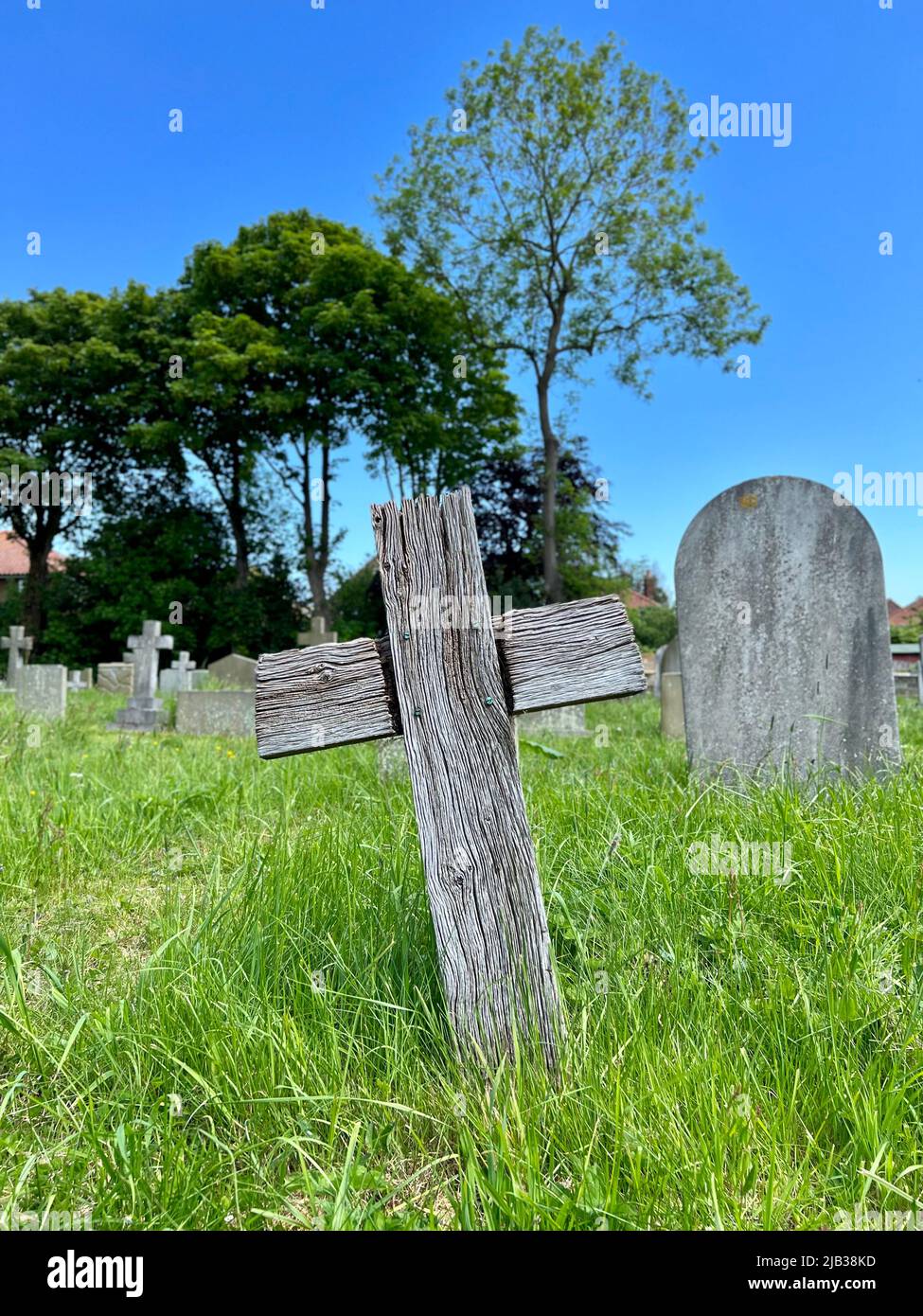 Wooden Unmarked Graves Stock Photo Alamy