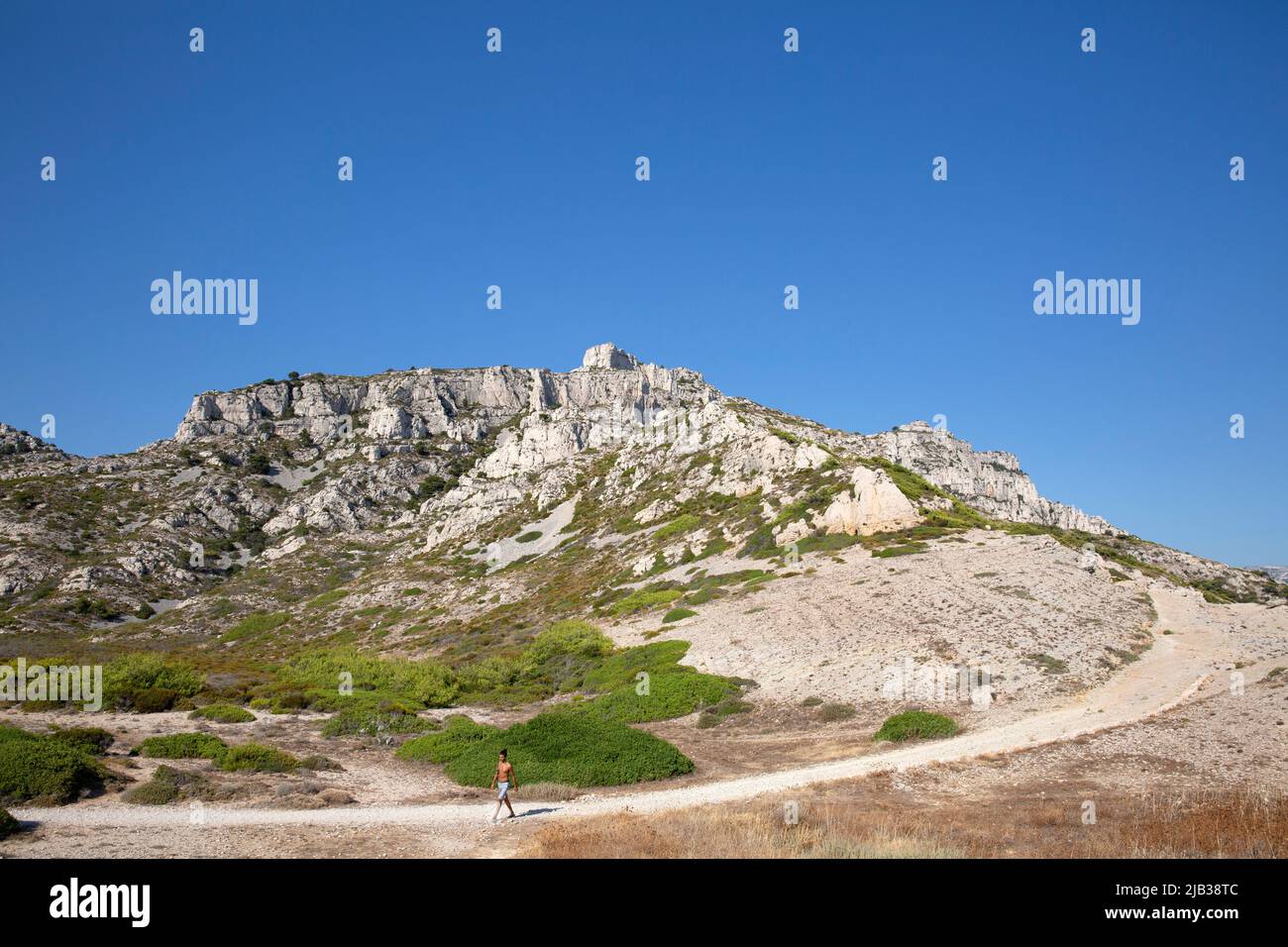 The Calanques National Park near Marseille, France on August 26, 2021. Photograph by Bénédicte Desrus Stock Photo