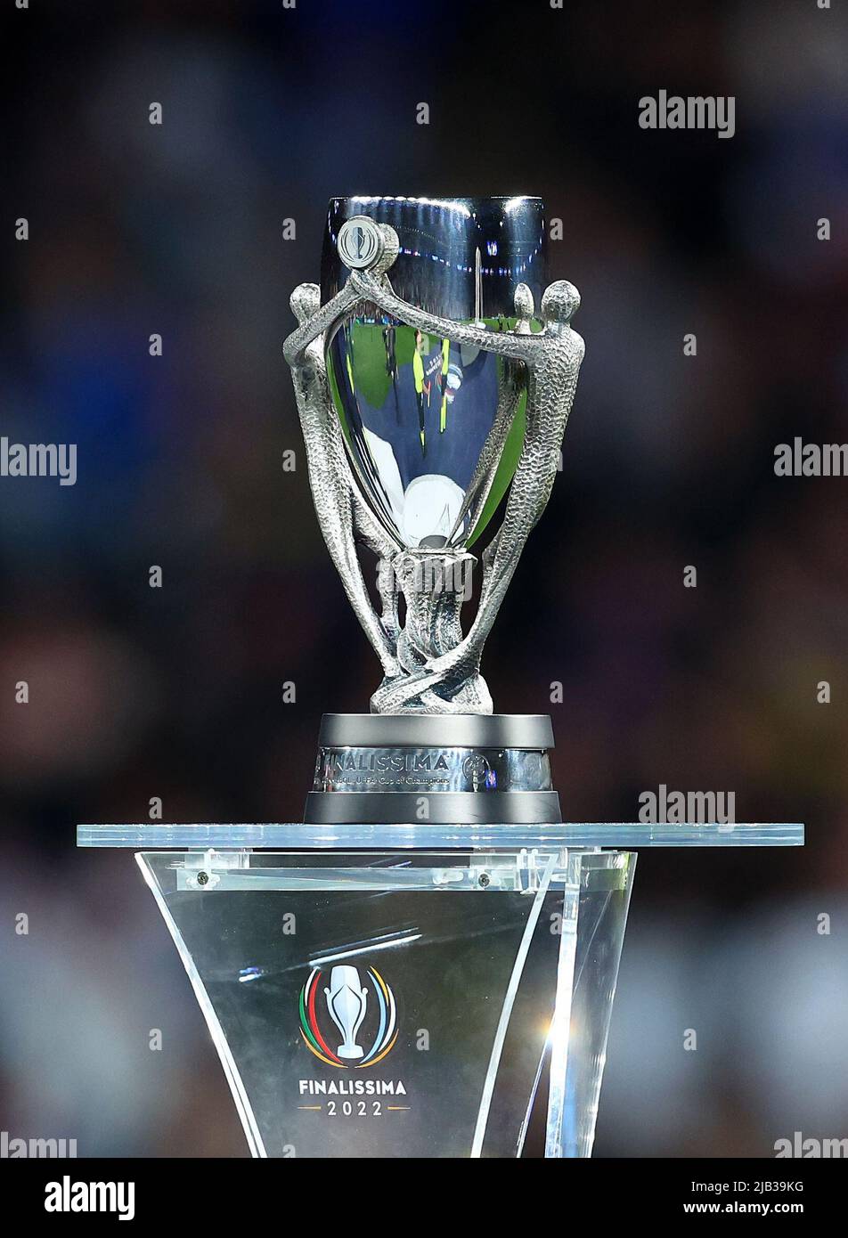 London, England, 1st June 2022. The trophy during the CONMEBOL-UEFA Cup of  Champions match at