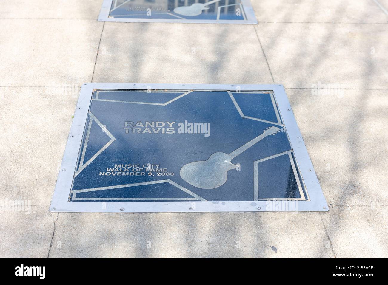 Nashville, TN - March 5, 2022: The Randy Travis star on the Music City Walk of Fame. Stock Photo