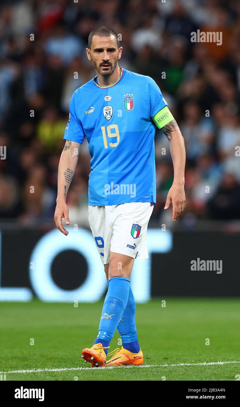 London, England, 1st June 2022. Leonardo Bonucci of Italy during