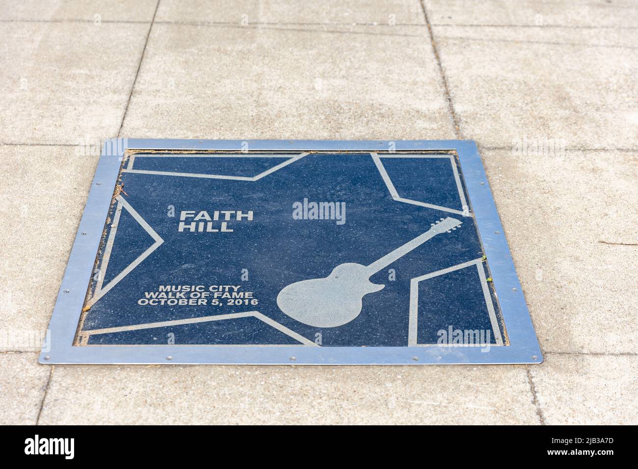 Nashville, TN - March 5, 2022: The Faith Hill star on the Music City Walk of Fame. Stock Photo