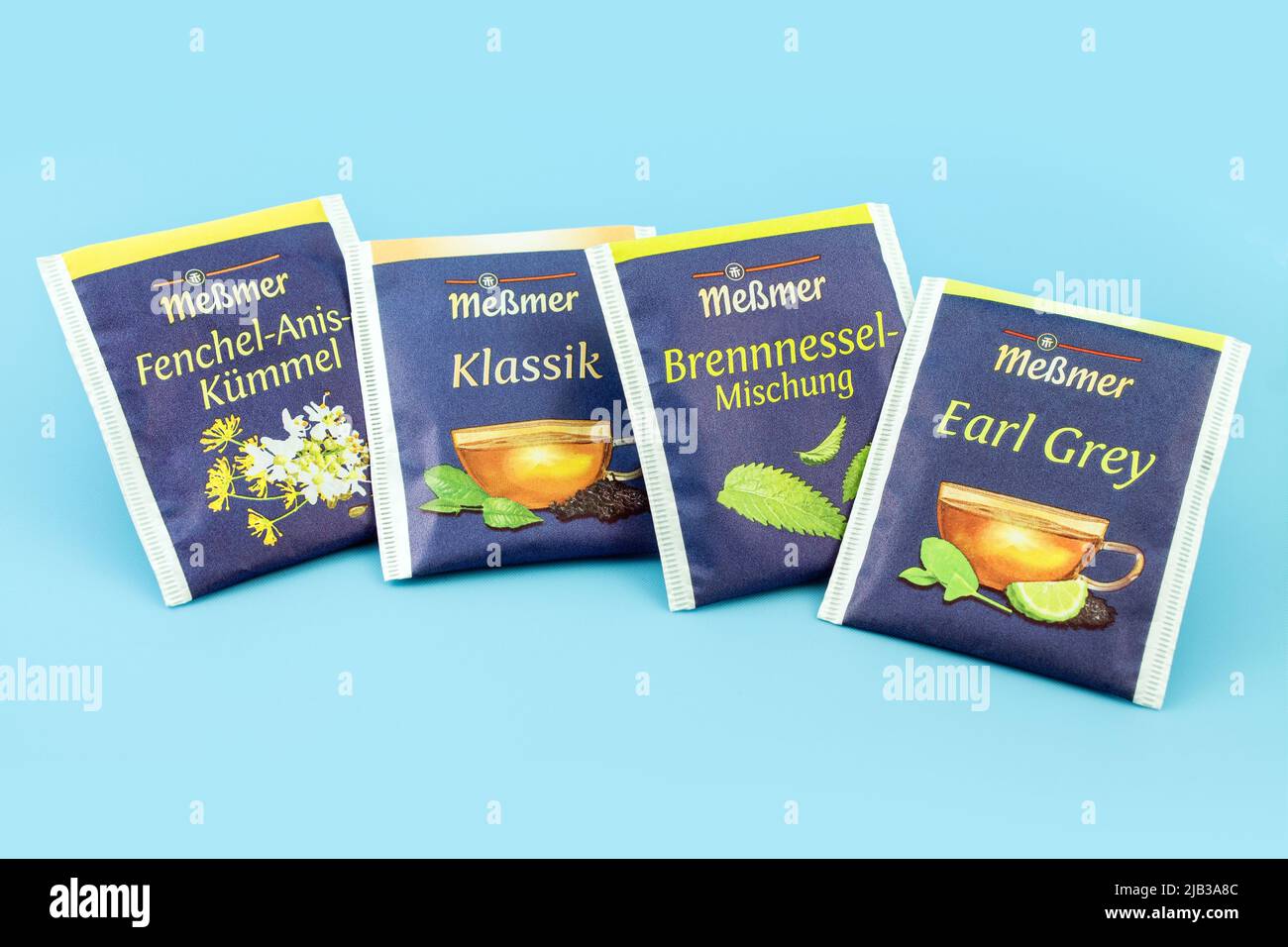 Hamburg Germany June 2 2022 Various German Tea Bags From Me mer On hamburg-germany-june-2-2022-various-german-tea-bags-from-me-mer-on