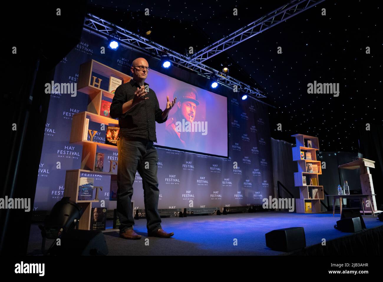 Hay-on-Wye, Wales, UK. 2nd June, 2022. Nathan Waddell at Hay Festival 2022, Wales. Credit: Sam Hardwick/Alamy. Stock Photo