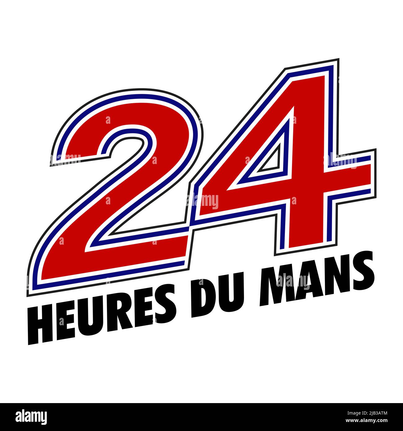 Vinnytsia, Ukraine - June 1, 2022: 24 Hours of Le Mans logo brand. The oldest sportscar endurance race in France Stock Vector