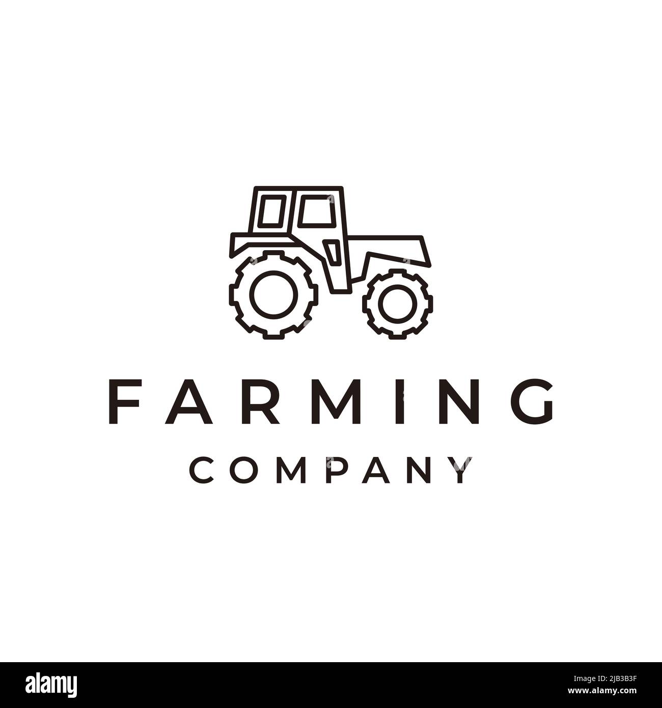 Line art Tractor Farm Agriculture Logo Design Vector Illustration Stock ...