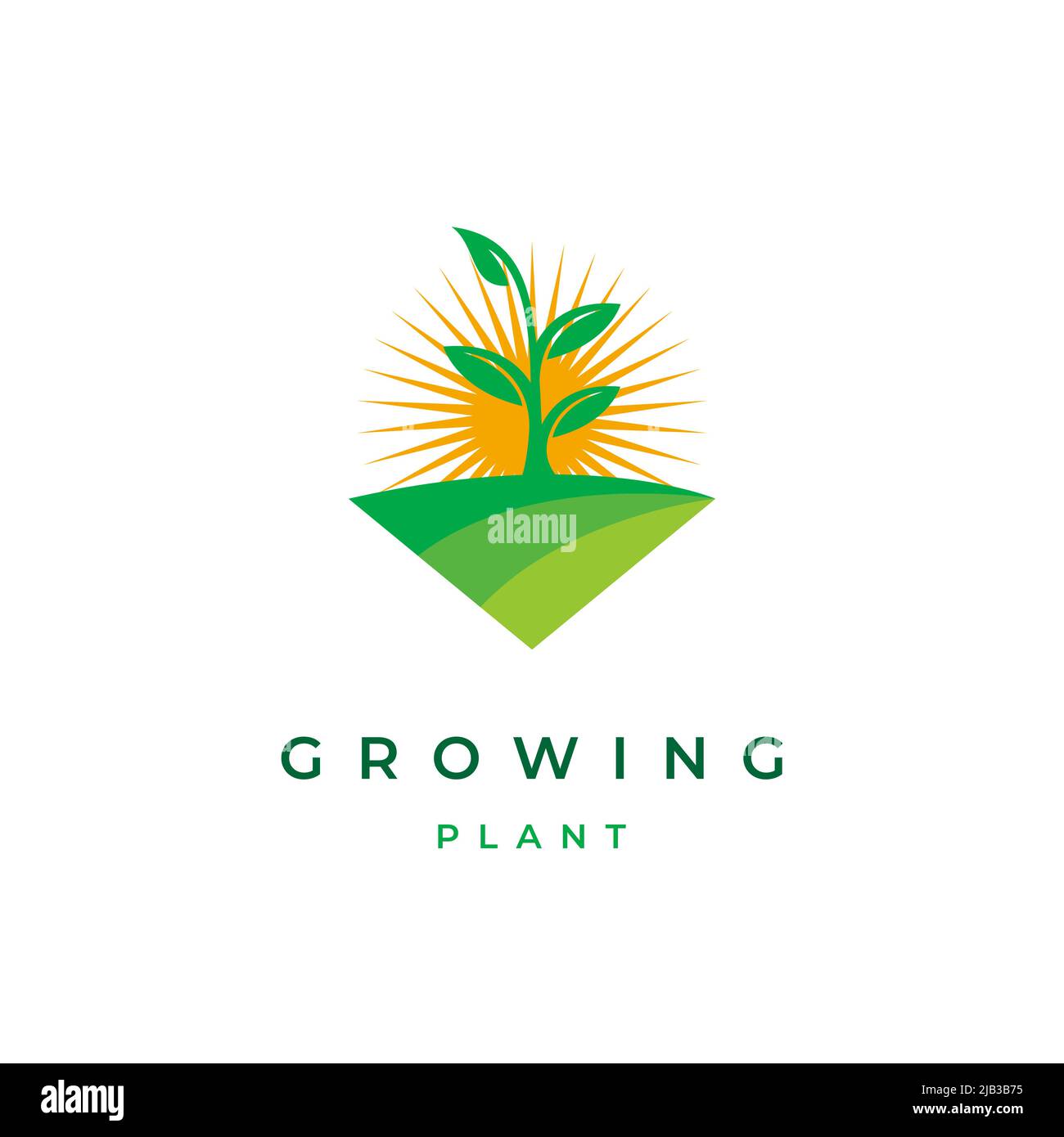 Green Nature Farm Agriculture Logo Design Vector Illustration Stock ...