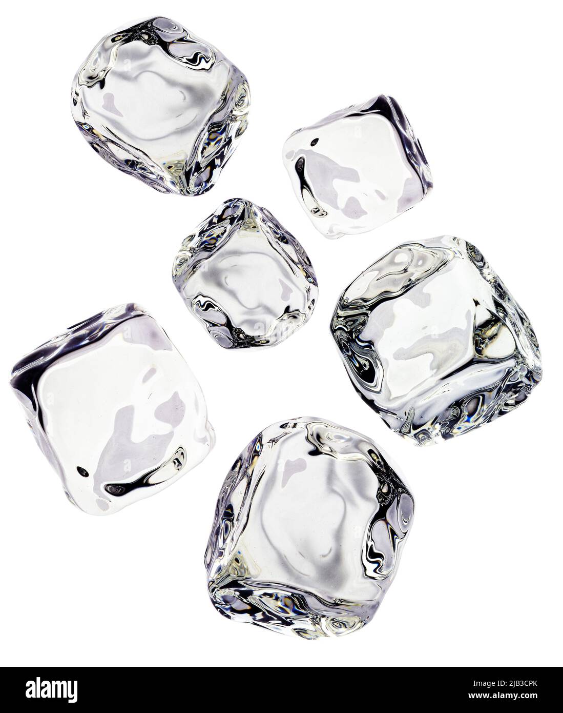 Separately Quality ice cubes in white background. Stock Photo