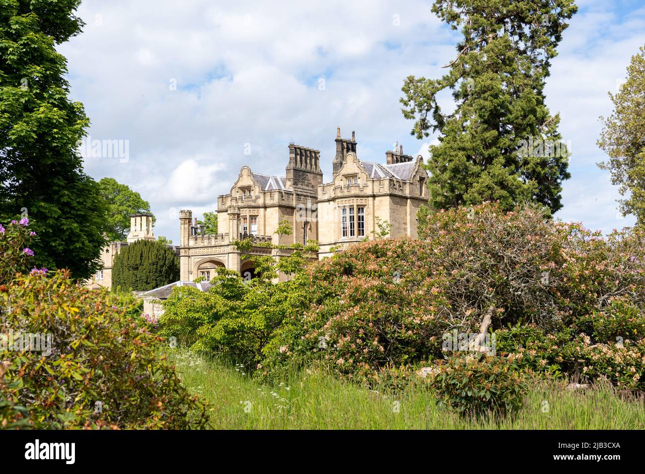 Lilburn Tower, a mansion house gardens near Wooler, Northumberland, UK, open through the