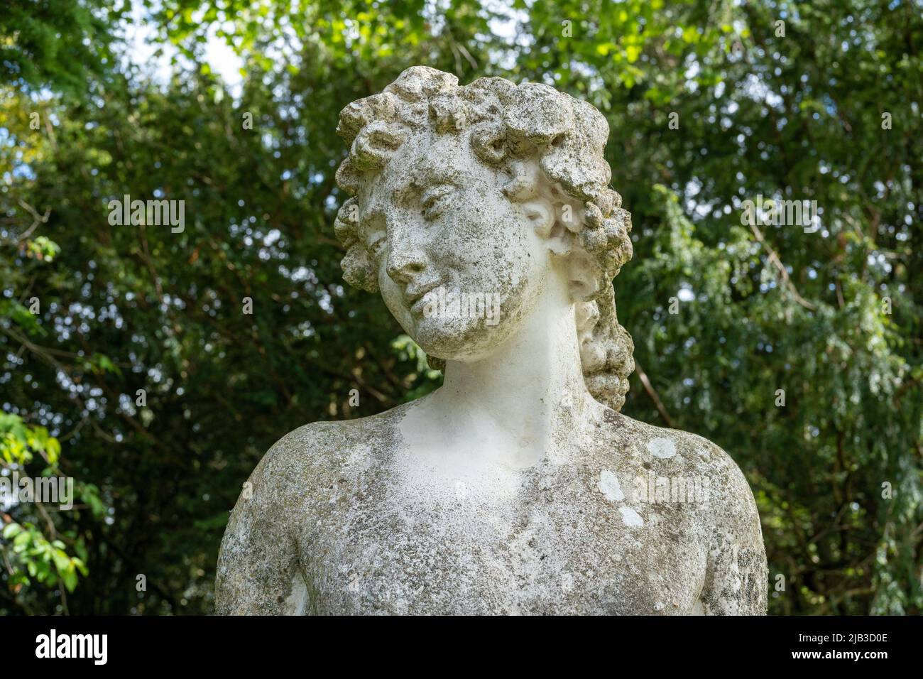 Garden statue at Lilburn Tower, near Wooler, Northumberland, UK, a
