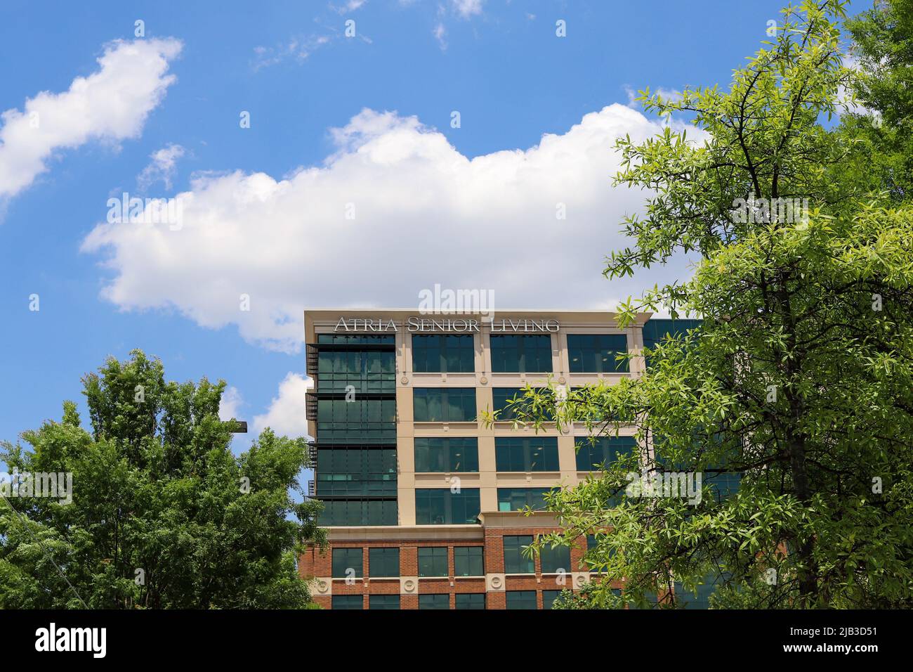 Louisville, Kentucky USA  May 31, 2022: A view of the exterior of Atria Senior Living building in downtown Louisville, Kentucky Stock Photo