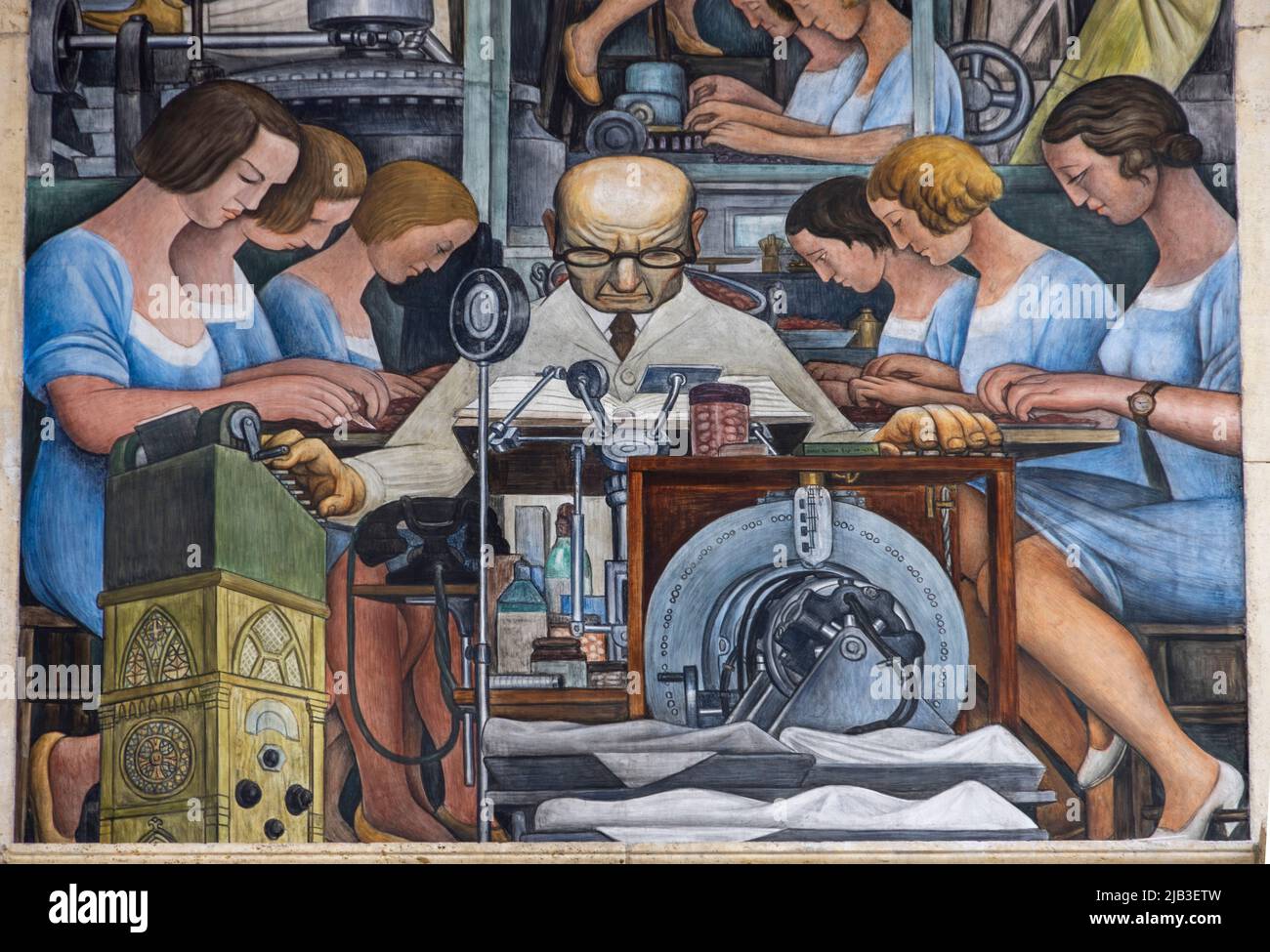 The Detroit Industry Murals (1932–1933),  frescoes by the Mexican artist Diego Rivera, depicting industry at the Ford Motor Company and in Detroit, US Stock Photo