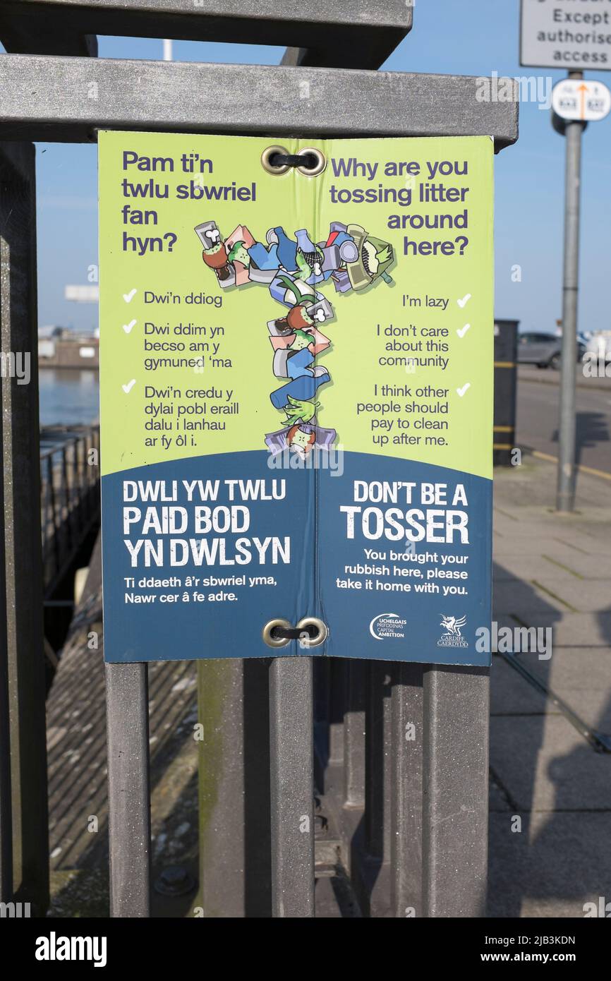 Anti Littering Campaign Penarth South Wales Stock Photo Alamy