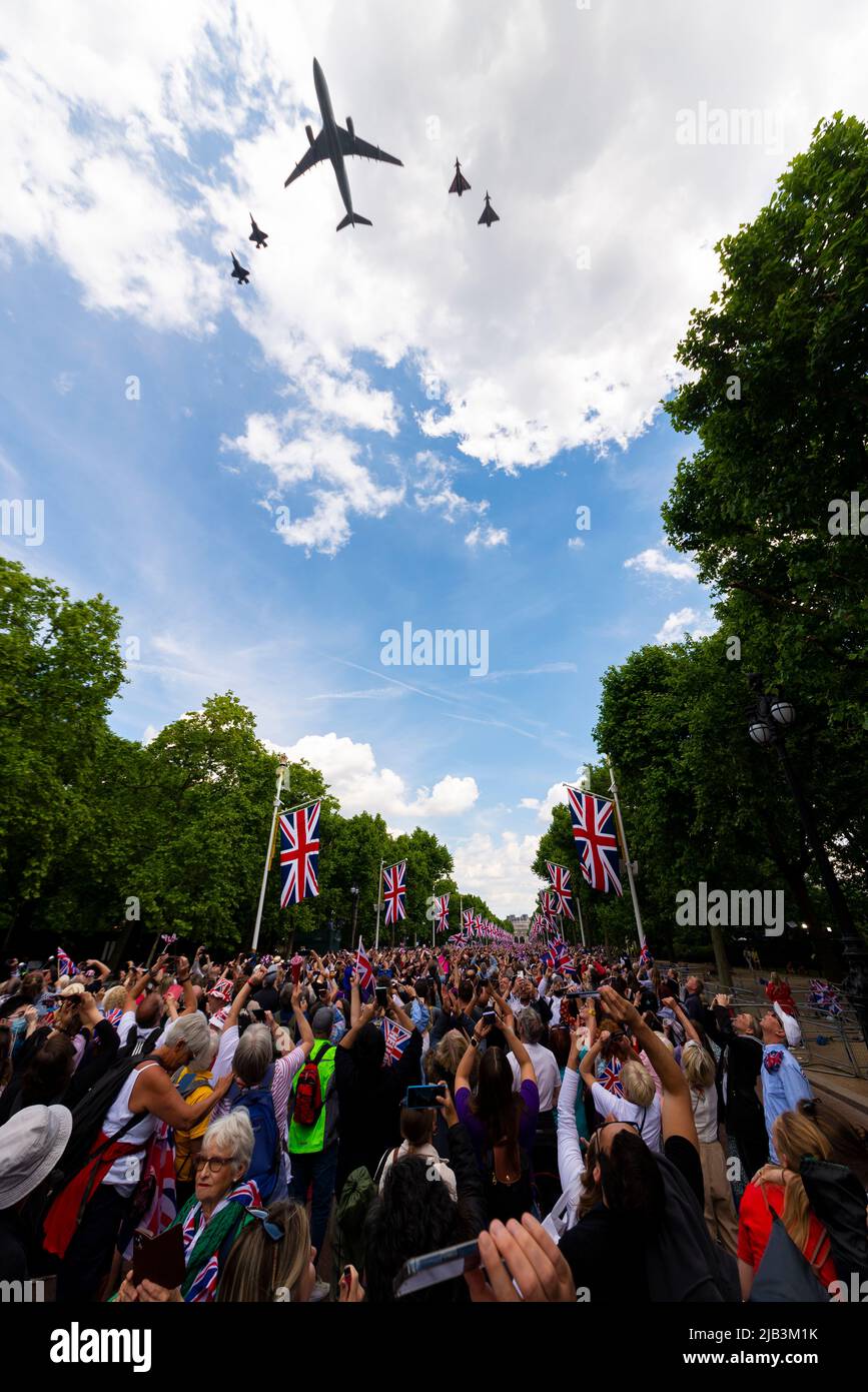 Platinum Jubilee Queen's Birthday Flypast following Trooping the Colour