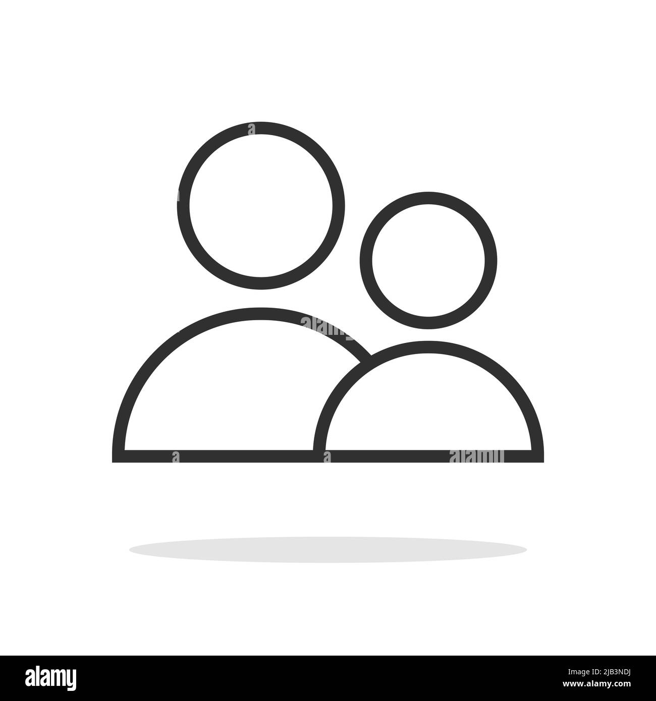 People icon in flat style. The sign is isolated on a white background ...