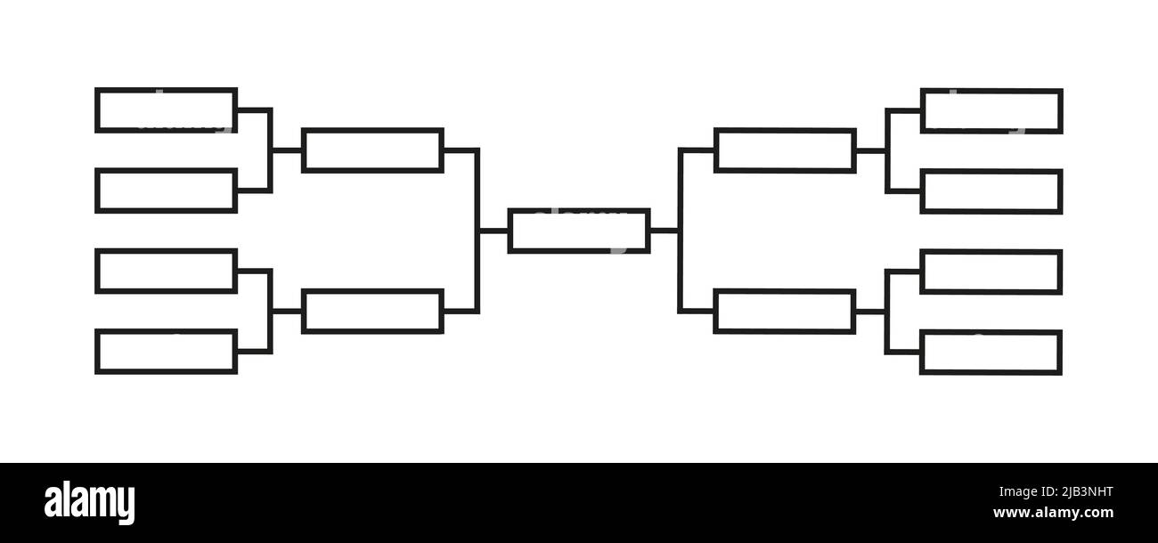 Templates of vector tournament brackets for 13 teams. Blank bracket