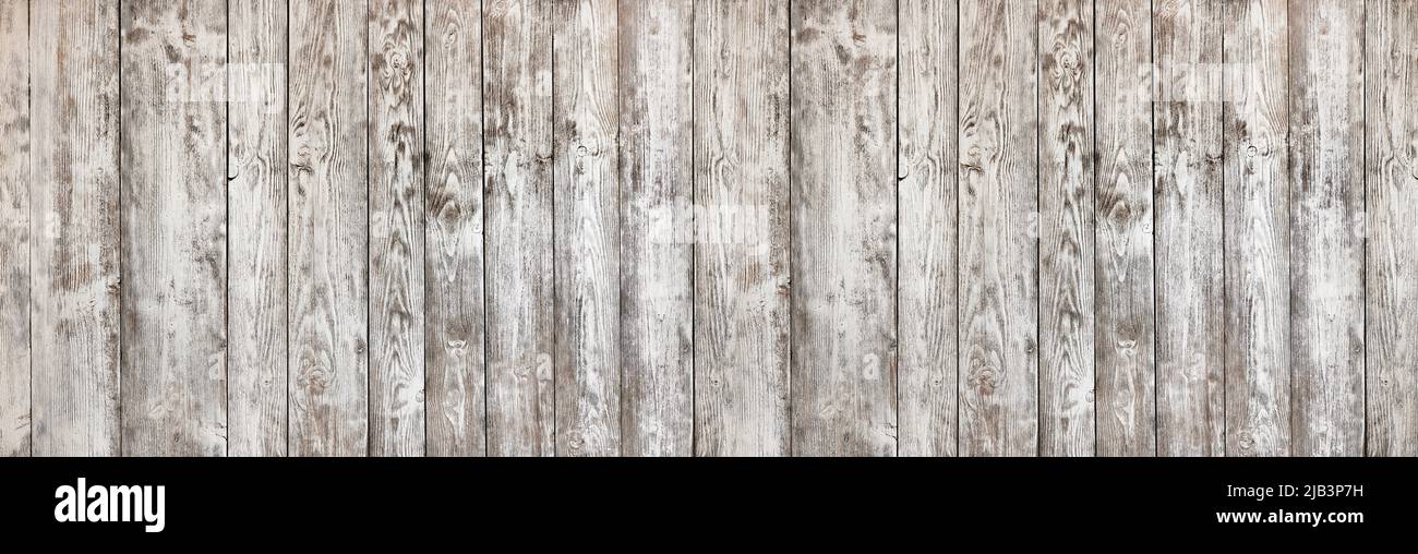 white painted panoramic wooden plank panel background Stock Photo