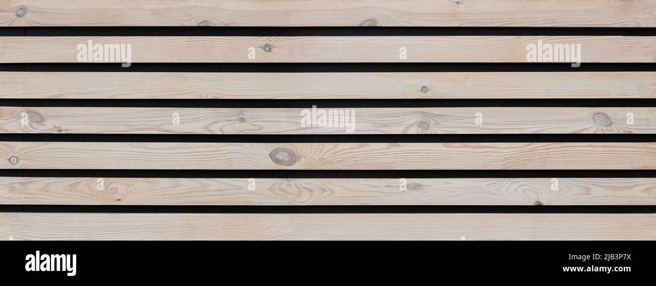 panoramic horizontal hardwood panelling background Stock Photo