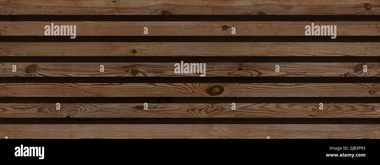 panoramic horizontal hardwood panelling background Stock Photo