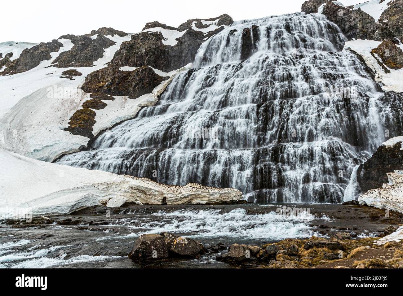 Dynjandi Waterfall in Iceland Stock Photo