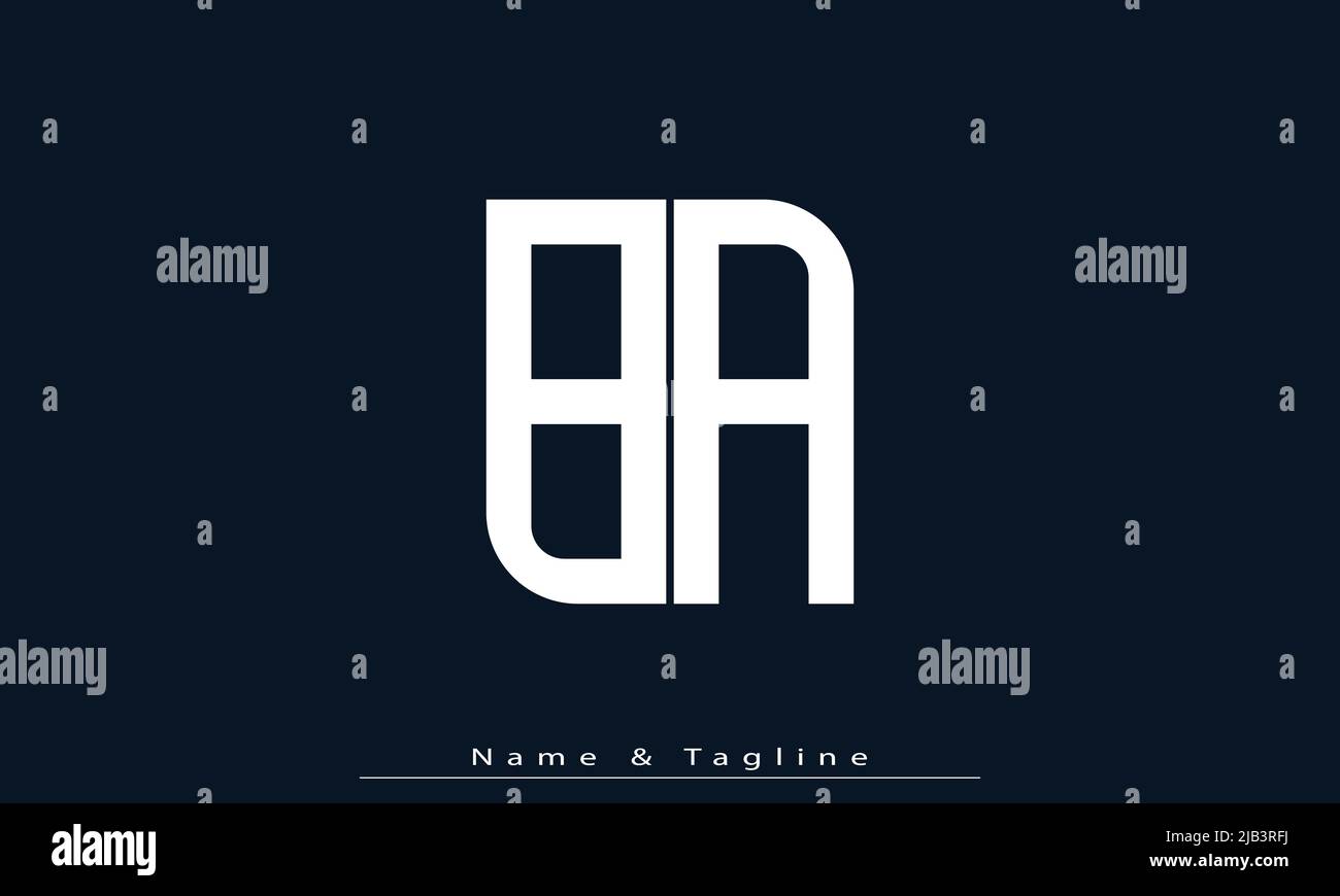 Alphabet letters Initials Monogram logo BA, AB Stock Vector
