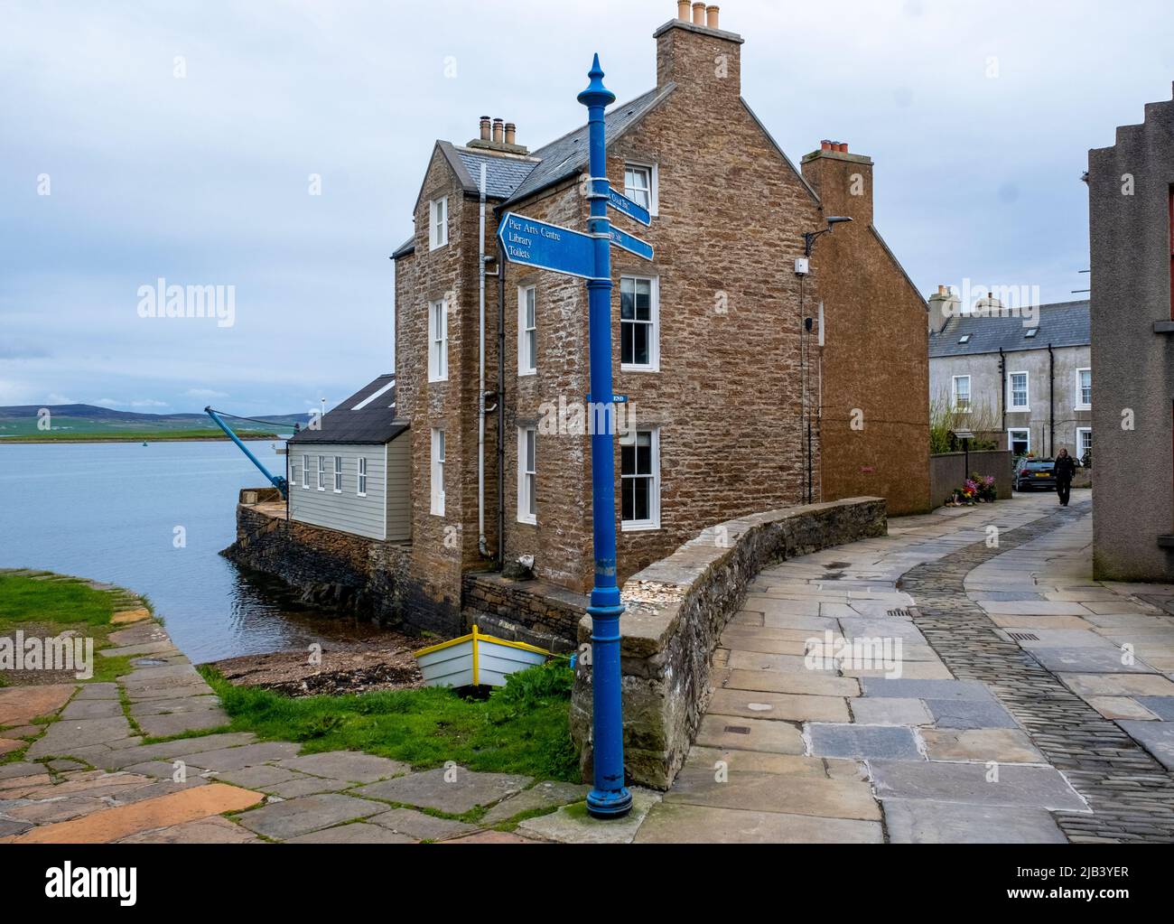 Traditional stone built houses overlooking Stromness Harbour, Orkney