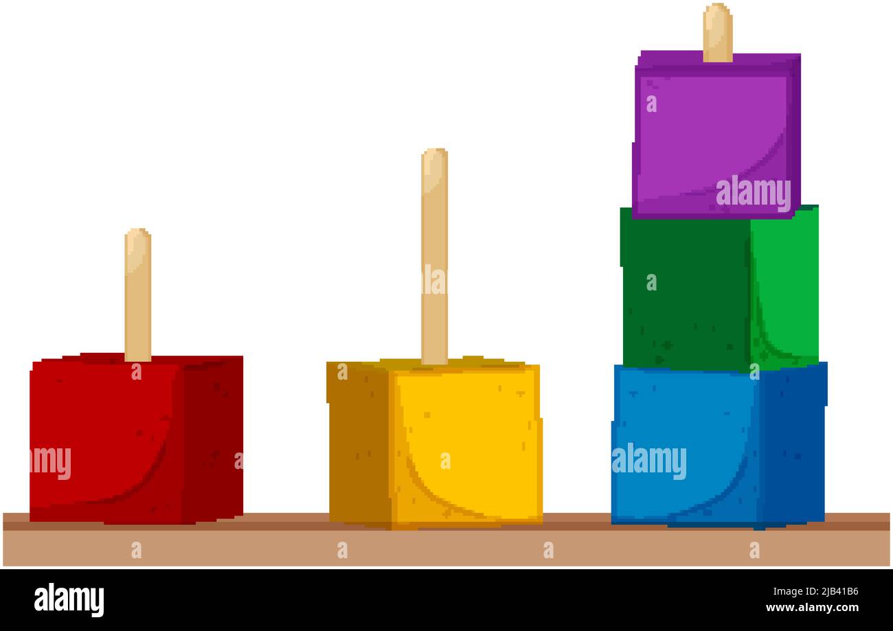 blocks toy wooden color icon vector illustration Stock Vector Image ...