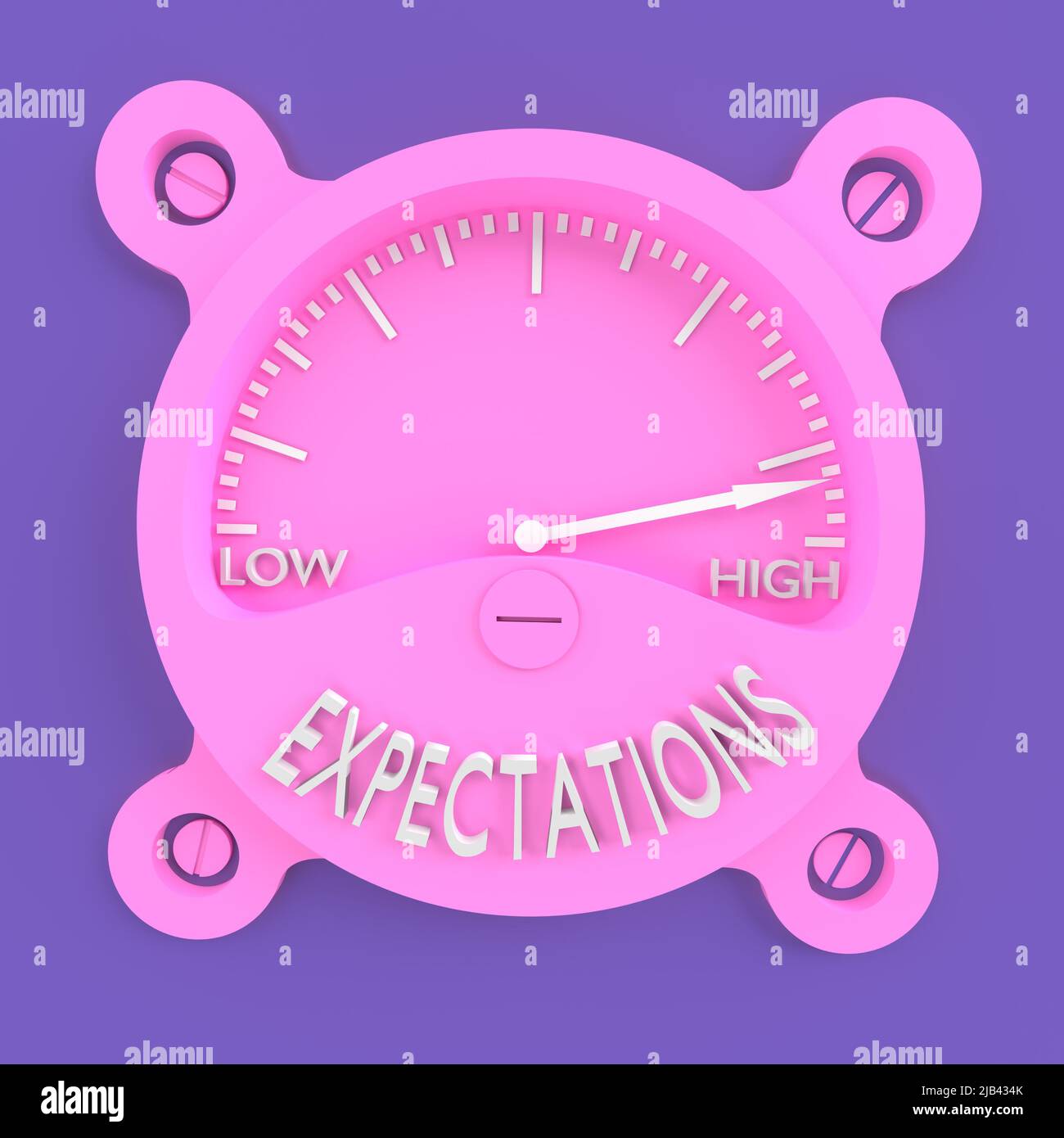 high expectations - monitoring scale -     3d illustration Stock Photo