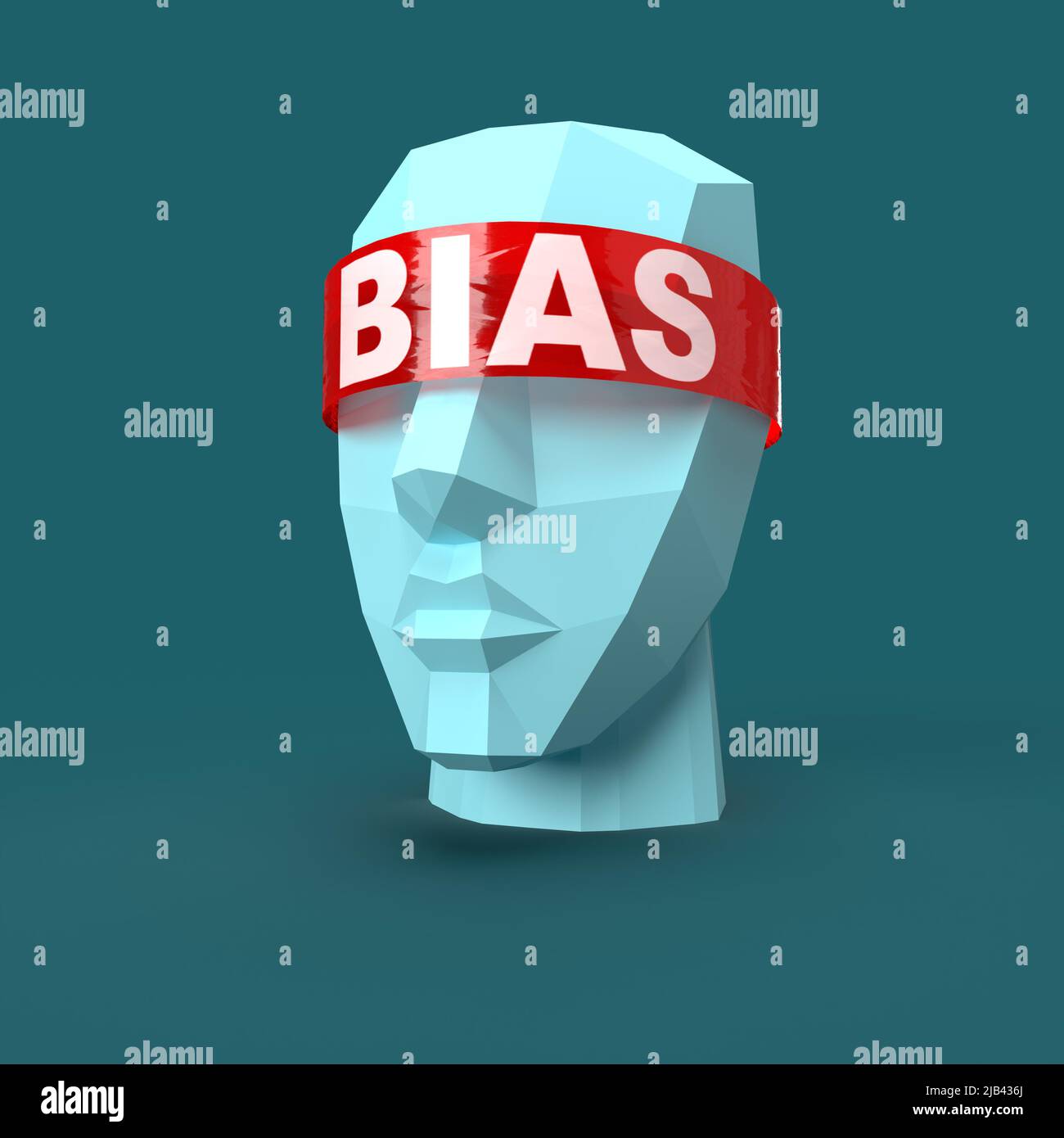 personal dismissal of facts that don't fit their narrow worldview - Bias 3d illustration Stock Photo