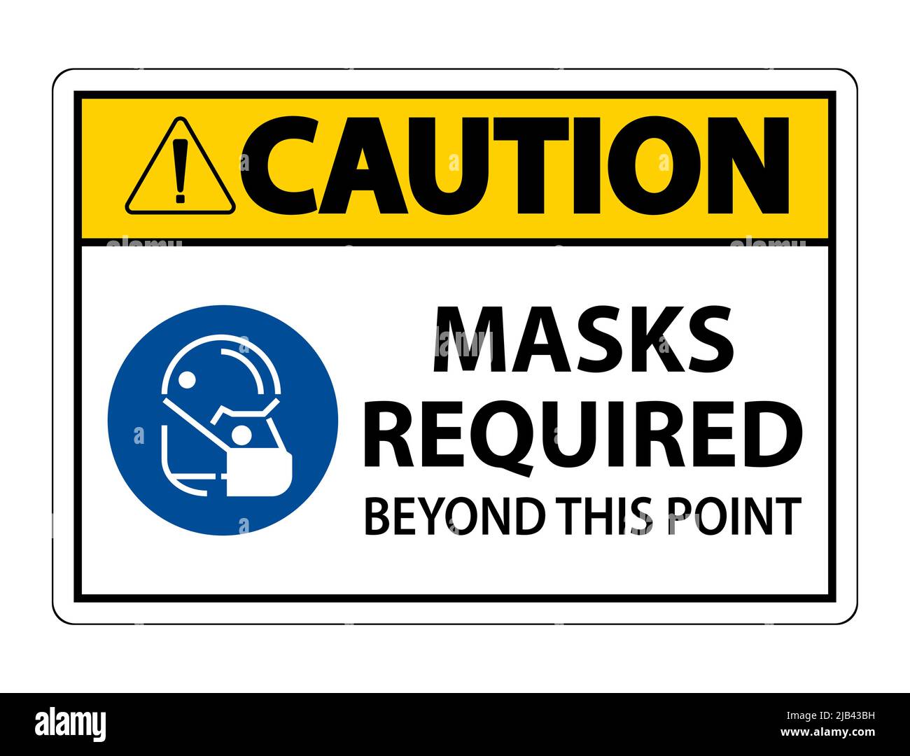 Caution Masks Required Beyond This Point Sign Stock Vector Image & Art ...