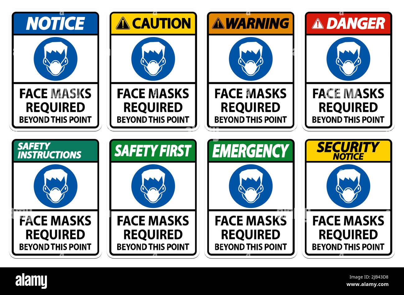Face Masks Required Beyond This Point Sign Isolate On White Background ...
