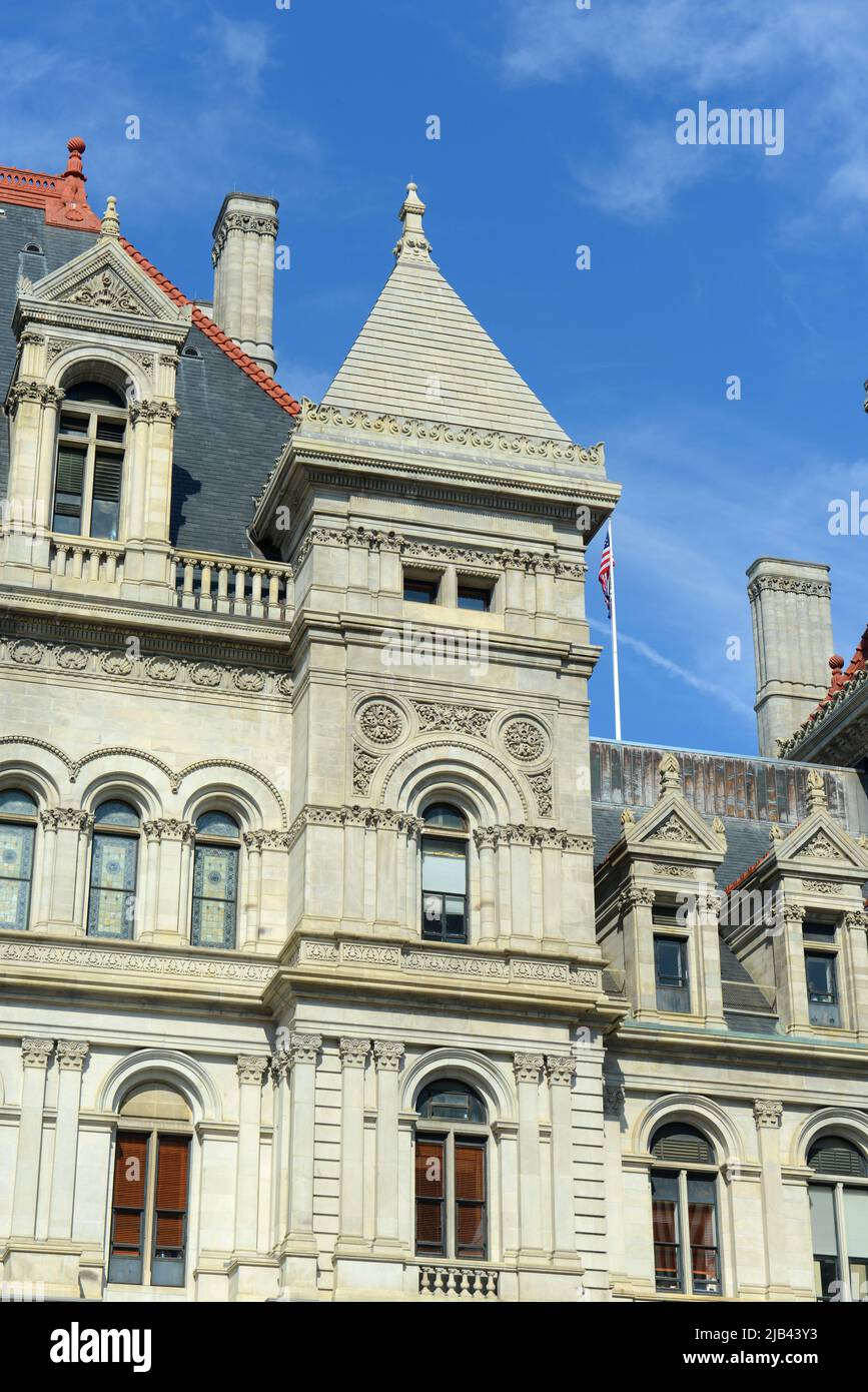 New York State Capitol building in downtown Albany, New York NY, USA. This building was built