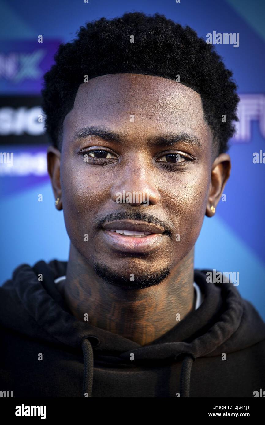 2022-06-02 20:15:20 AMSTERDAM - Eljero Elia on the purple carpet for the FunX Music Awards in AFAS Live in Amsterdam. During the award show, the most important music prizes of the young Netherlands are presented. ANP RAMON VAN FLYMEN netherlands out - belgium out Stock Photo