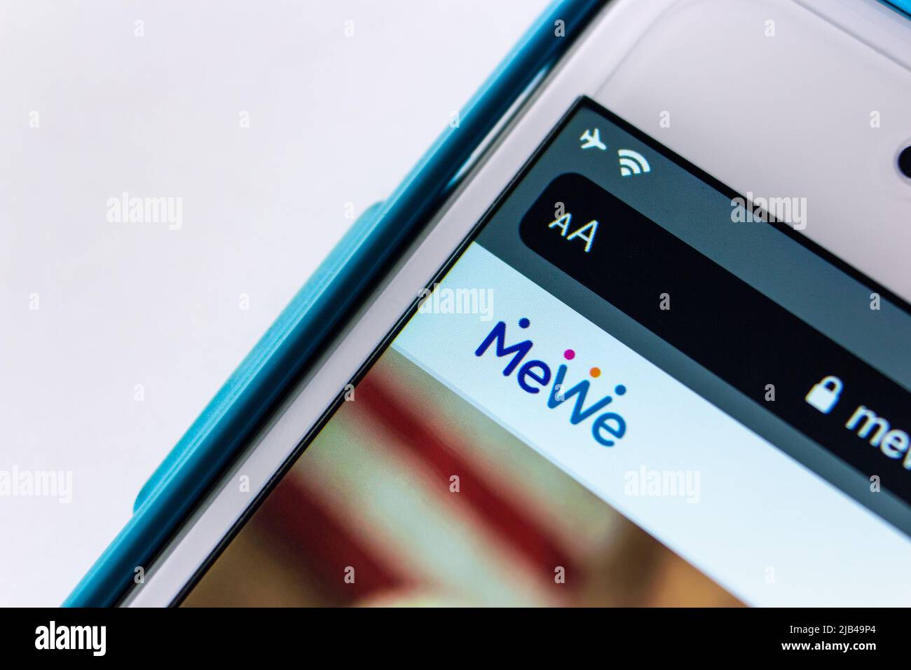 The MeWe mobile app icon is seen on an iPhone. MeWe is an American alt-tech  social media and social networking service owned by Sgrouples Stock Photo -  Alamy