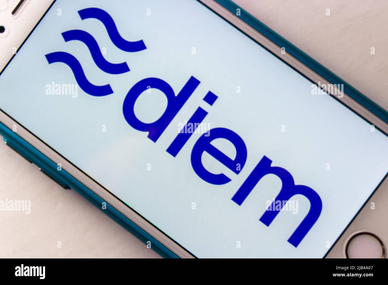 Facebook Diem (formerly known as Libra) logo on iPhone. It is a  permissioned blockchain-based cryptocurrency payment system proposed by  Facebook Meta Stock Photo - Alamy