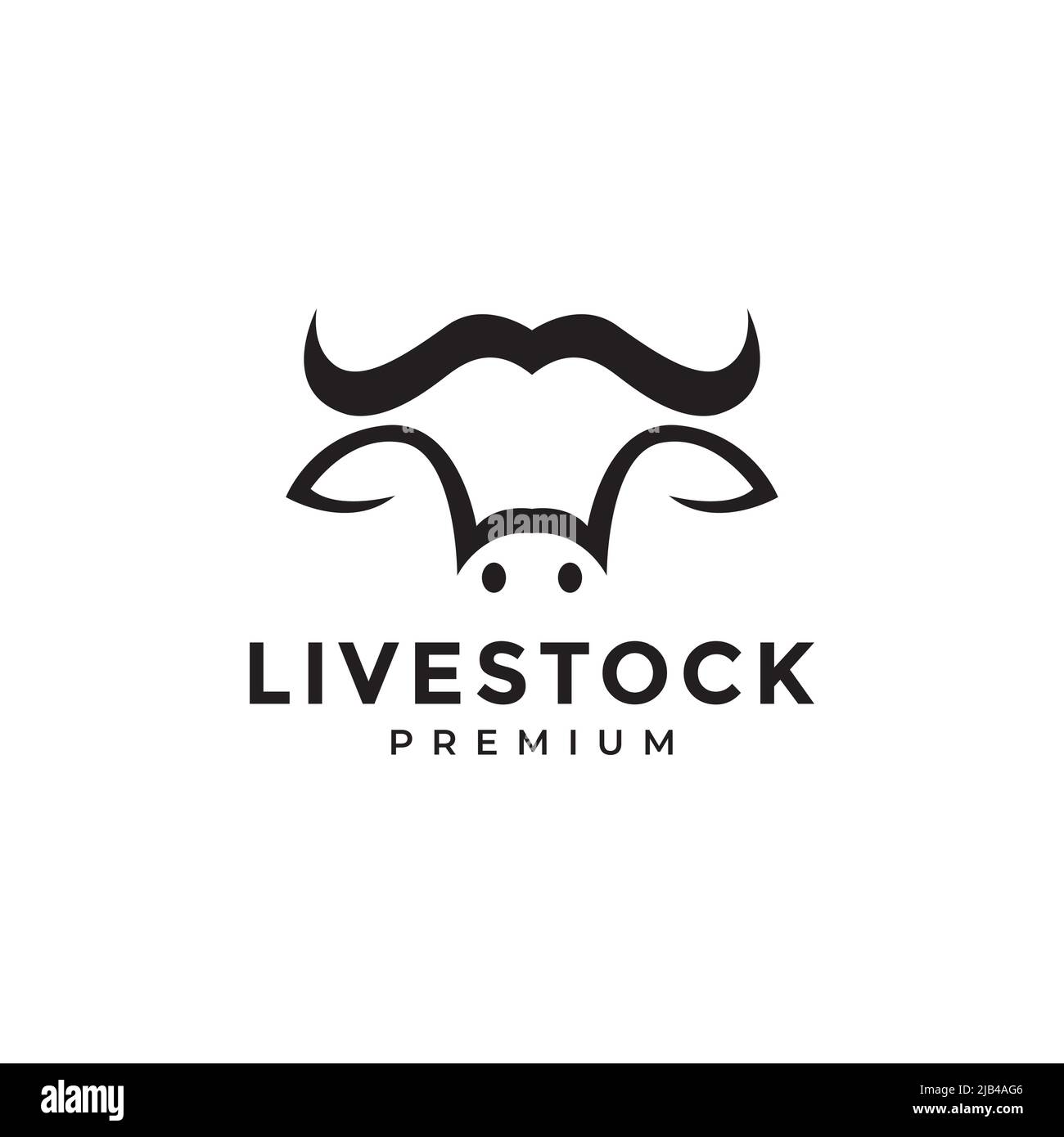 head simple isolated cow or buffalo logo design vector graphic symbol ...