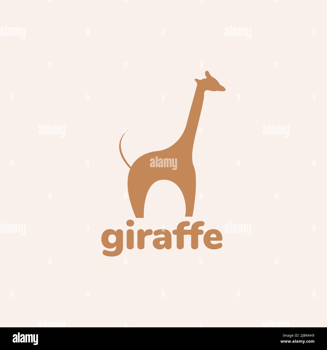 simple flat giraffe logo design vector graphic symbol icon illustration creative idea Stock Vector