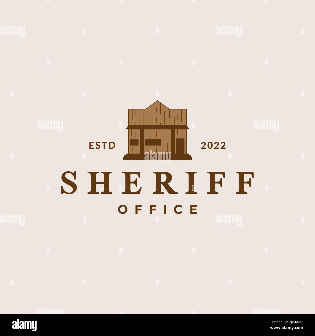 vintage old sheriff office logo design vector graphic symbol icon illustration creative idea Stock Vector