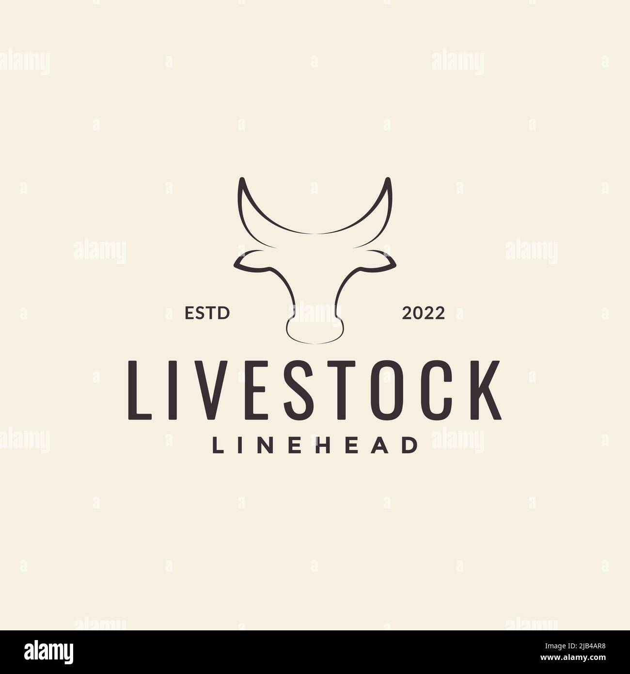 minimalist head cow hipster vintage logo design vector graphic symbol ...
