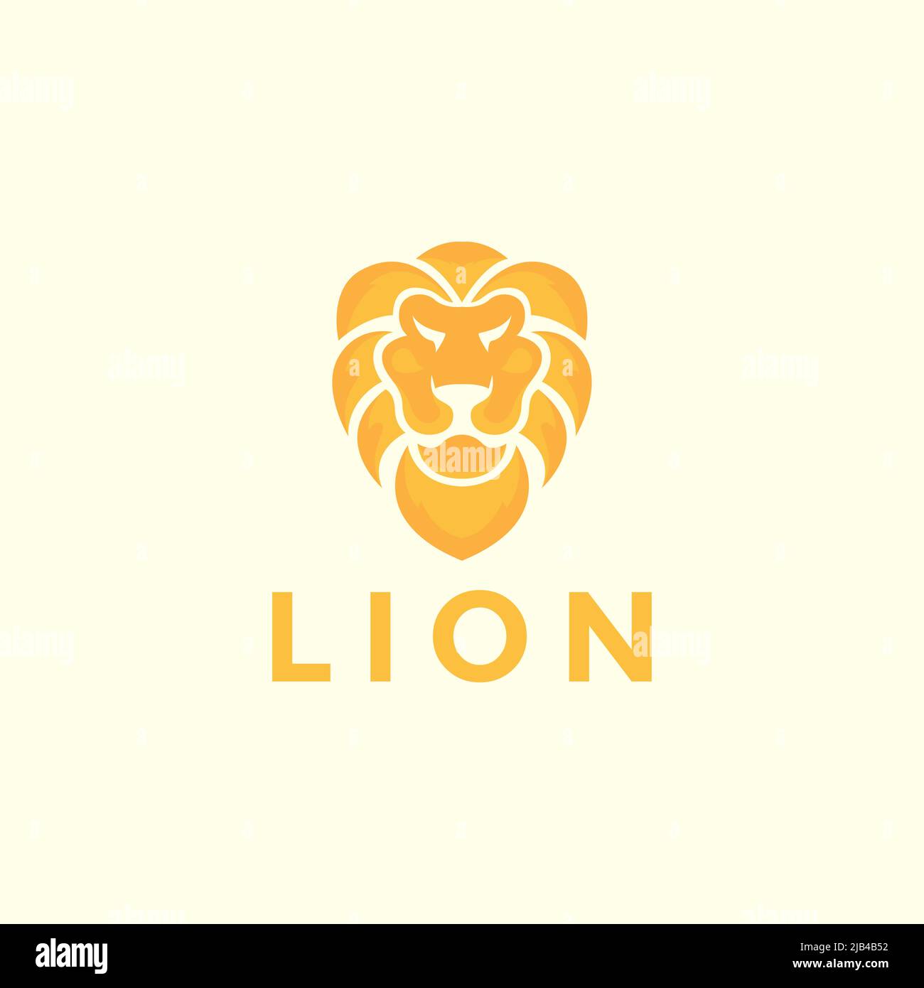 head orange gradient lion strong logo design vector graphic symbol icon illustration creative idea Stock Vector