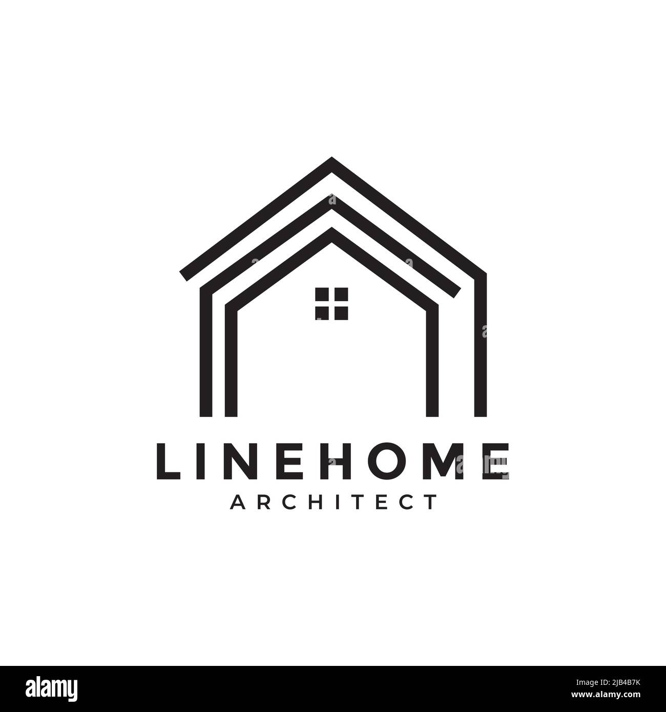minimalist home house architect structure line logo design vector ...