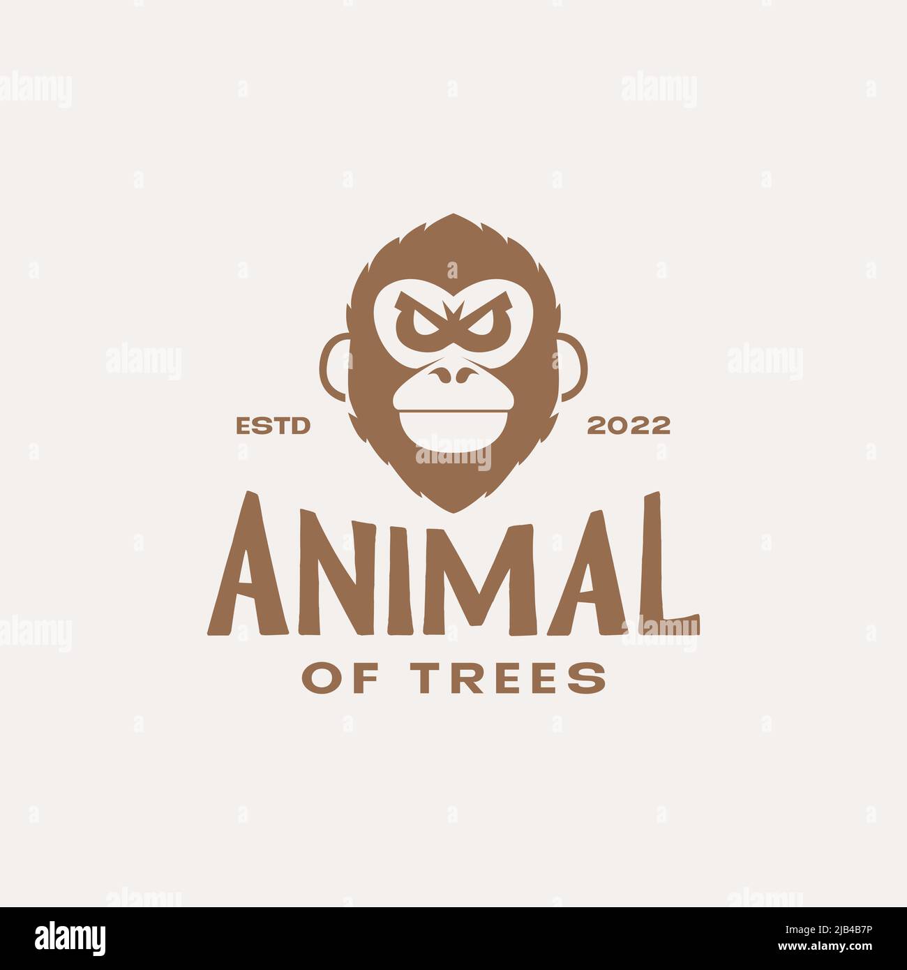 head vintage colored monkey logo design vector graphic symbol icon ...