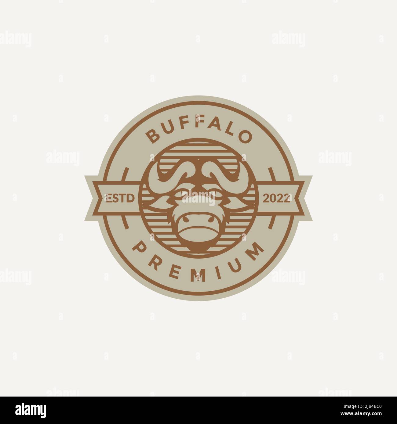 strong head buffalo livestock cattle badge logo design vector graphic ...