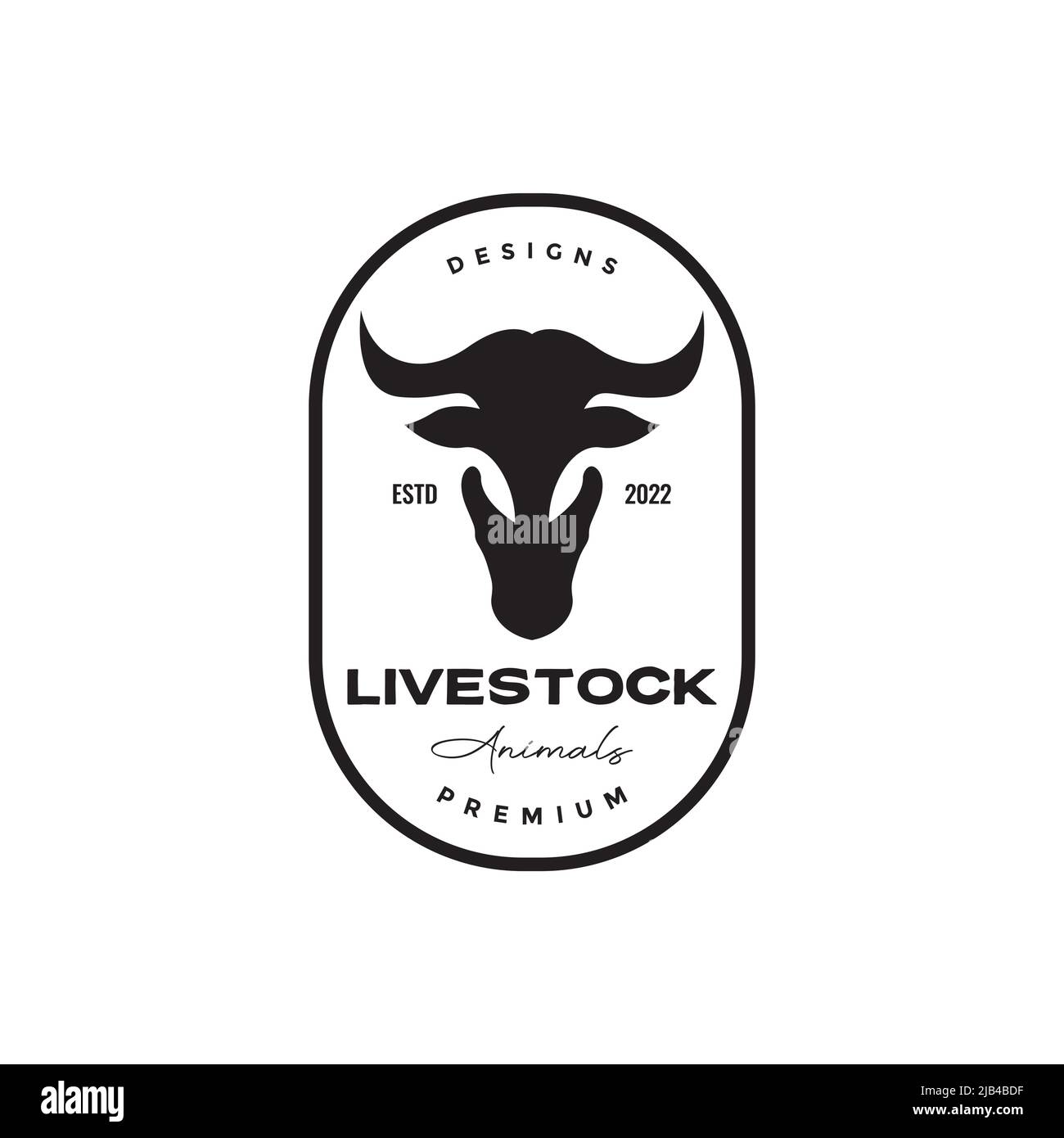 hipster badge with cow skull logo design vector graphic symbol icon ...