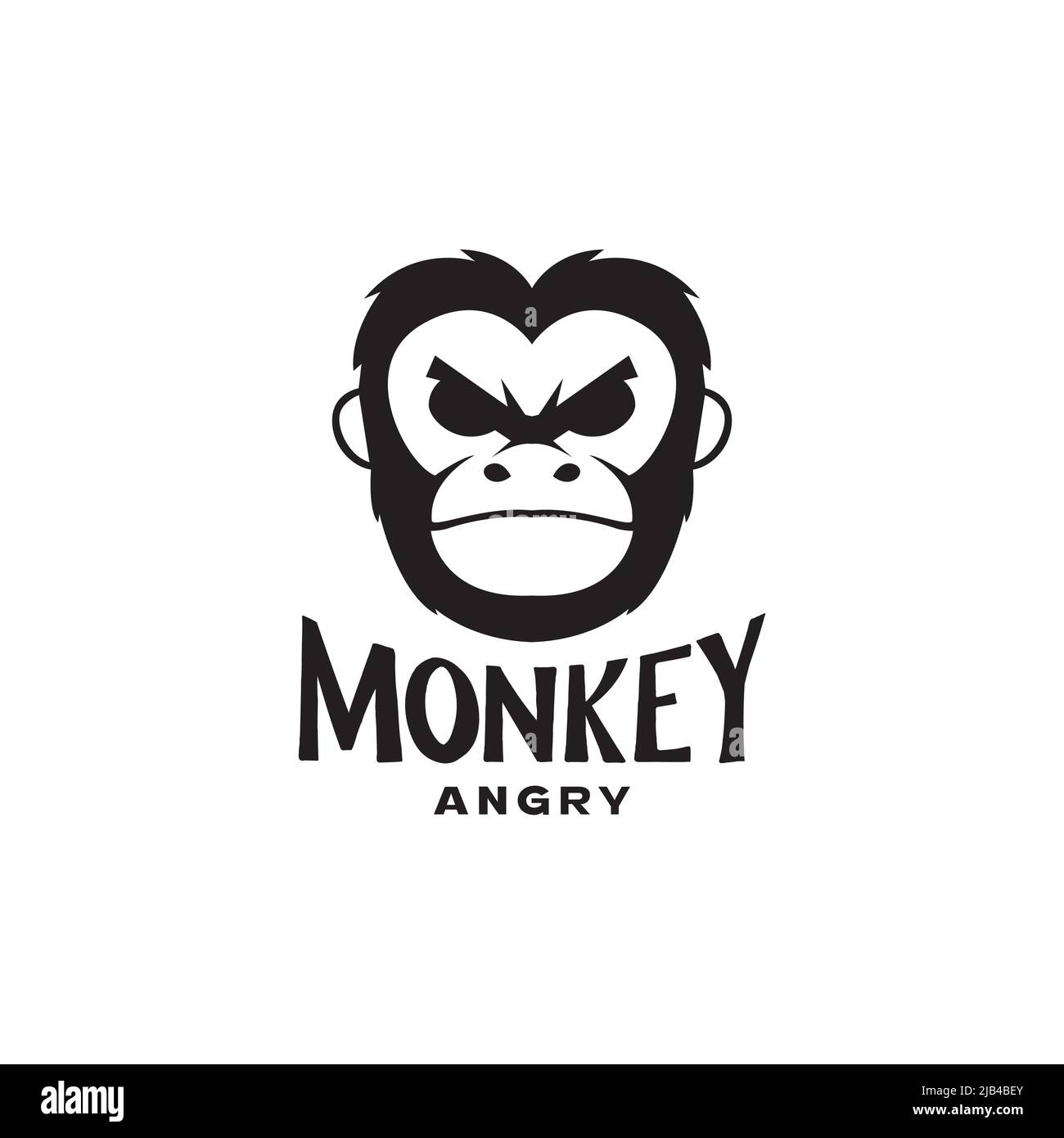 head monkey angry vintage logo design vector graphic symbol icon ...