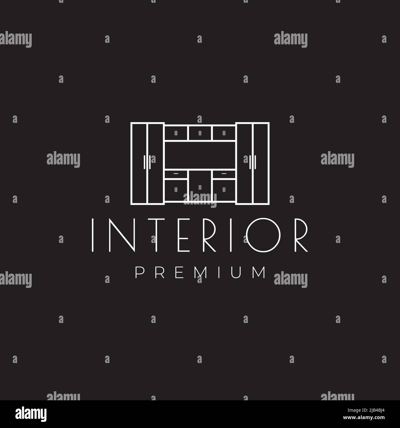 line minimalist modern interior cupboard logo design vector graphic ...